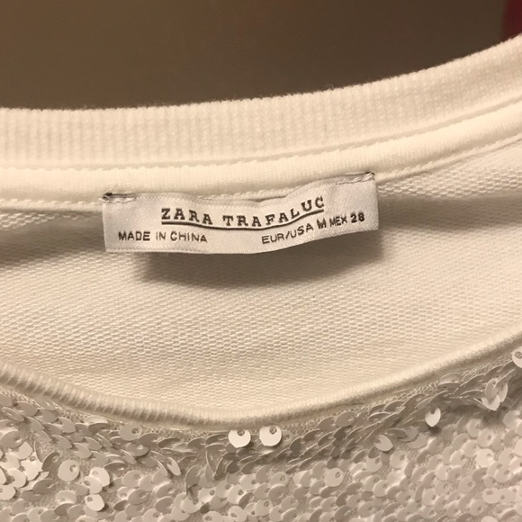 Zara Trafulac White Sequined Top - Picture 5 of 5